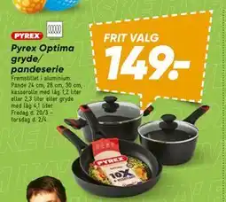 Bilka Pyrex Optima gryde/ pandeserie tilbud