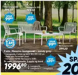 Bilka Messina loungesæt - sandy grey tilbud