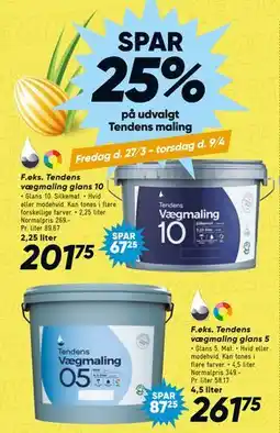 Bilka SPAR 25% på udvalgt Tendens maling tilbud