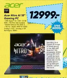 Bilka Acer Nitro AI 18” Gaming PC tilbud