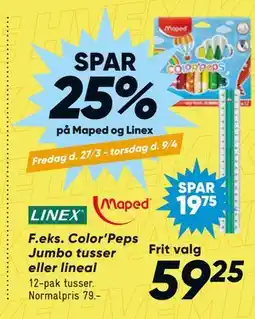 Bilka Color’Peps Jumbo tusser eller lineal tilbud