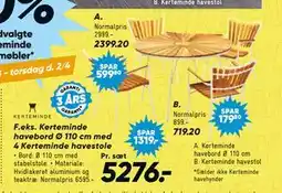 Bilka Kerteminde havebord Ø 110 cm med 4 Kerteminde havestole tilbud