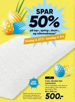 Bilka Spar 50% på top-, spring-, skum-, og rullemadrasser tilbud