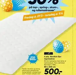 Bilka Nordisk Fjer topmadras tilbud