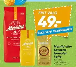 Bilka Merrild eller Lavazza formalet kaffe tilbud