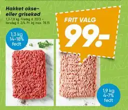 Bilka Hakket okse- eller grisekød tilbud