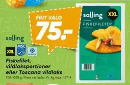 Bilka Fiskefilet, vildlaksportioner eller Toscana vildlaks tilbud
