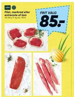 Bilka Filet, mørbrad eller entrecote af lam tilbud