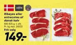 Bilka Ribeyes eller entrecotes af dansk kalv tilbud