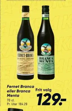 Bilka Fernet Branca eller Branca Menta tilbud