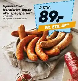 Bilka Hjemmelavet frankfurter, tapas eller spegepølser tilbud