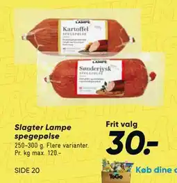 Bilka Slagter Lampe spegepølse tilbud