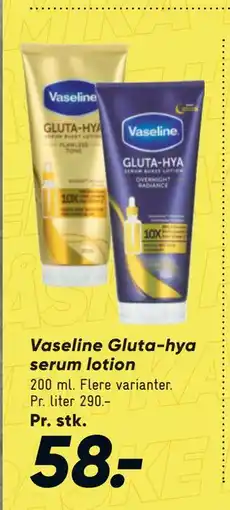 Bilka Vaseline Gluta-hya serum lotion tilbud