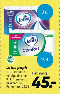 Bilka Lotus papir tilbud