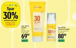 Føtex Spar 30% på Derma solcreme tilbud
