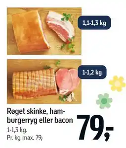 Føtex Røget skinke, hamburgerryg eller bacon tilbud