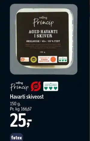 Føtex Havarti skiveost tilbud