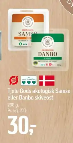 Føtex Tjele Gods økologisk Samsø eller Danbo skiveost tilbud
