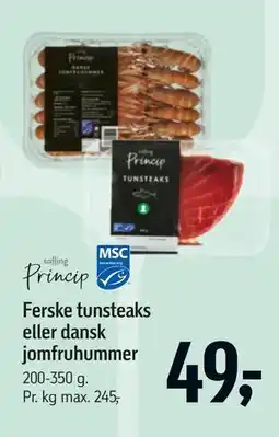 Føtex Ferske tunsteaks eller dansk jomfruhummer tilbud