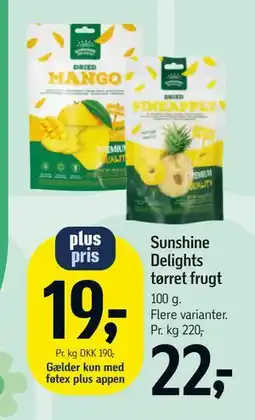 Føtex Sunshine Delights tørret frugt tilbud