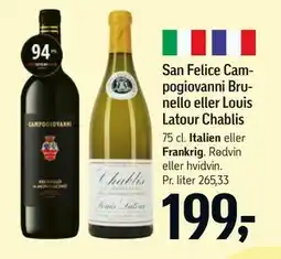 Føtex San Felice Campogiovanni Brunello eller Louis Latour Chablis tilbud