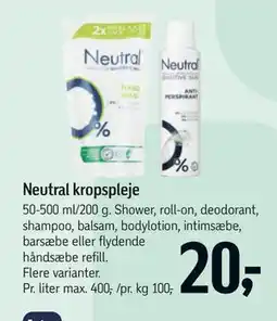 Føtex Neutral kropspleje tilbud