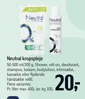 Føtex Neutral kropspleje tilbud