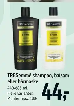 Føtex TRESemmé shampoo, balsam eller hårmaske tilbud
