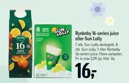 Føtex Rynkeby 16-serien juice eller Sun Lolly tilbud