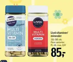 Føtex Livol vitaminer/ mineraler tilbud