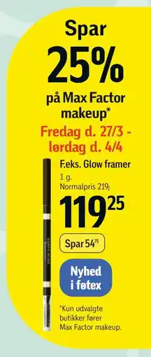 Føtex Spar 25%. på Max Factor makeup tilbud