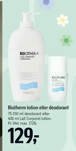 Føtex Biotherm lotion eller deodorant tilbud