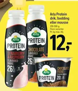 Føtex Arla Protein drik, budding eller mousse tilbud