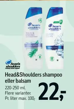 Føtex Head&Shoulders shampoo eller balsam tilbud