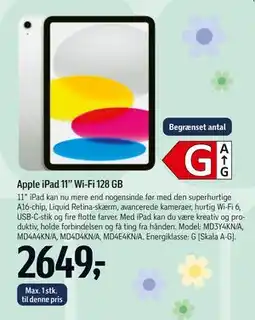 Føtex Apple iPad 11” Wi-Fi 128 GB tilbud