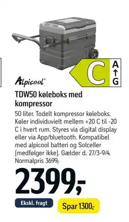 Føtex TDW50 køleboks med kompressor tilbud