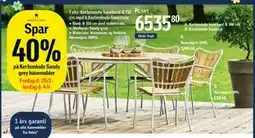 Føtex Kerteminde havebord Ø 150 cm med 6 Kerteminde havestole tilbud