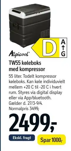 Føtex TW55 køleboks med kompressor tilbud