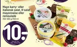 REMA 1000 Mayo karry- eller italiensk salat, K-salat mayonnaise eller remoulade tilbud