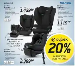 Thansen 20% PÅ ALLE AUTOSTOLE FRA CYBEX tilbud