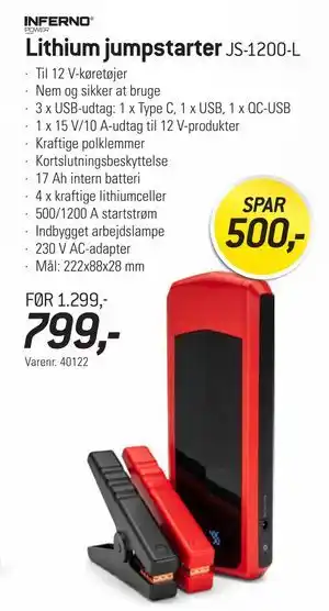 Thansen Lithium jumpstarter tilbud