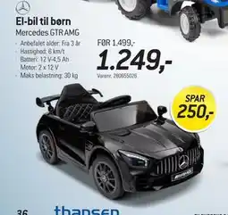 Thansen El-bil til børn tilbud