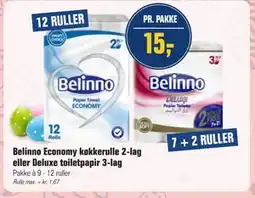 Otto Duborg Belinno Economy køkkerulle 2-lag eller Deluxe toiletpapir 3-lag tilbud