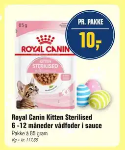 Otto Duborg Royal Canin Kitten Sterilised 6 -12 måneder vådfoder i sauce tilbud