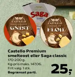 SuperBrugsen Castello Premium smelteost eller Saga classic tilbud