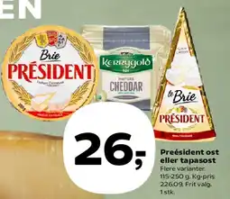 SuperBrugsen Président ost eller tapasost tilbud