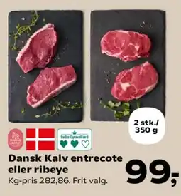 SuperBrugsen Dansk Kalv entrecote eller ribeye tilbud