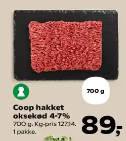 SuperBrugsen Coop hakket oksekød 4-7% tilbud