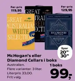 SuperBrugsen McHogan's eller Diamond Cellars i boks tilbud