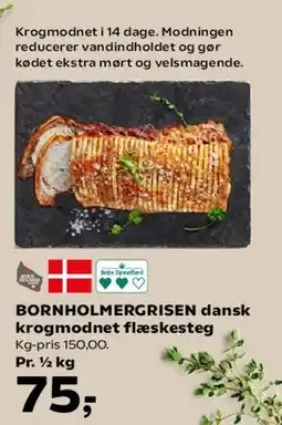 SuperBrugsen BORNHOLMERGRISEN dansk krogmodnet flæskesteg tilbud